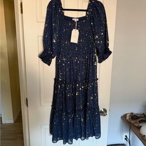 Ivy City Co Midnight Starry Midi Dress
